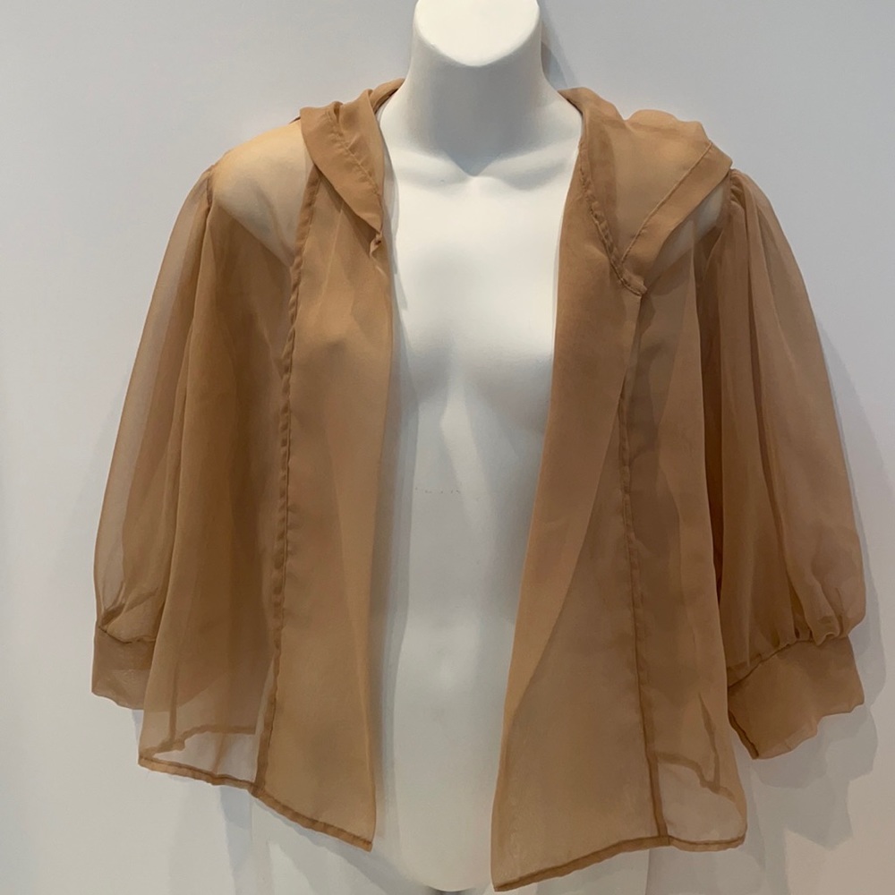 LouLou Sheer Hooded Open Blouse